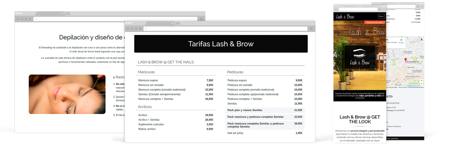 Diseño página web Lash & Brow